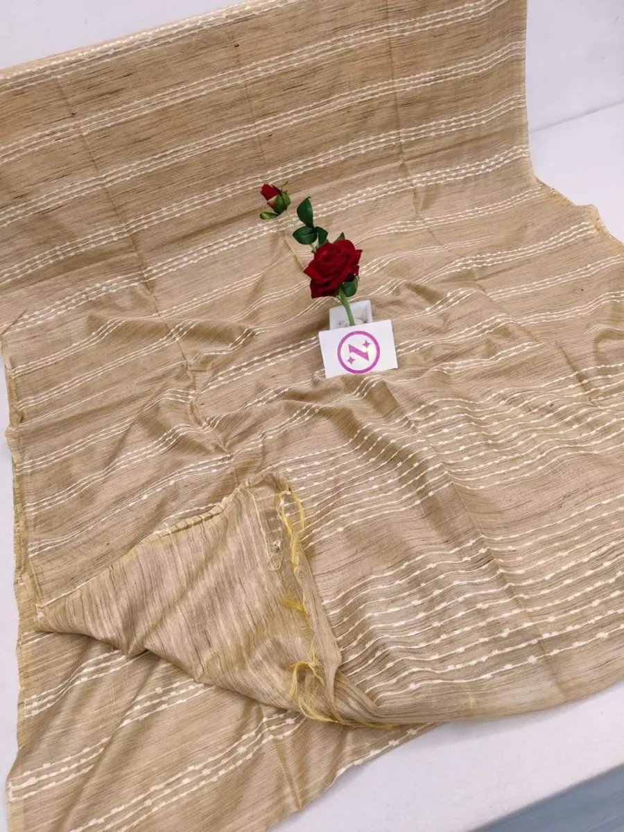 Baswara Handloom Saree with Signature Flag Stripe Body Design